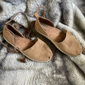 Toms Brown Suede Espadrilles size 6